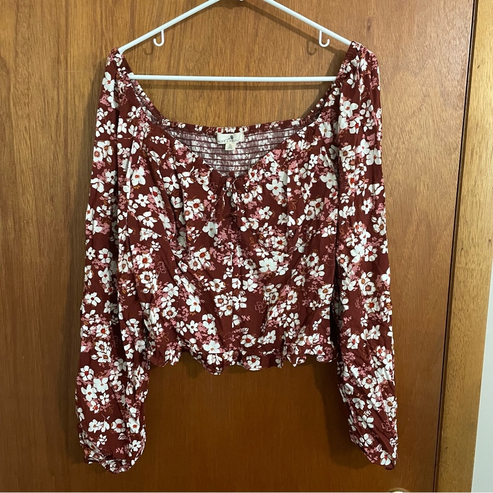 Daisy & Delilah Floral Long‎ Sleeve Women's Top size xl
